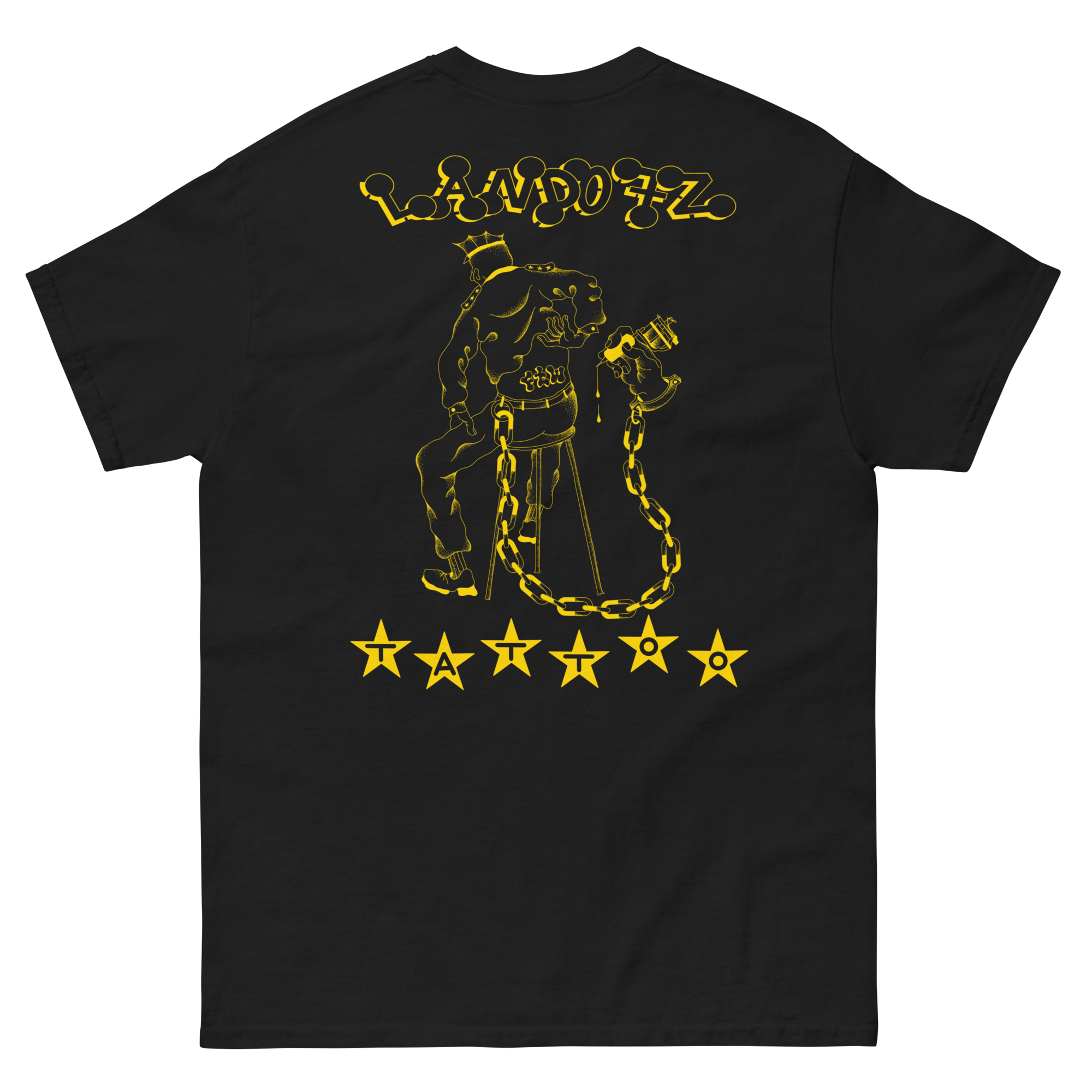 Schwarz Gelbes Graffiti T-Shirt