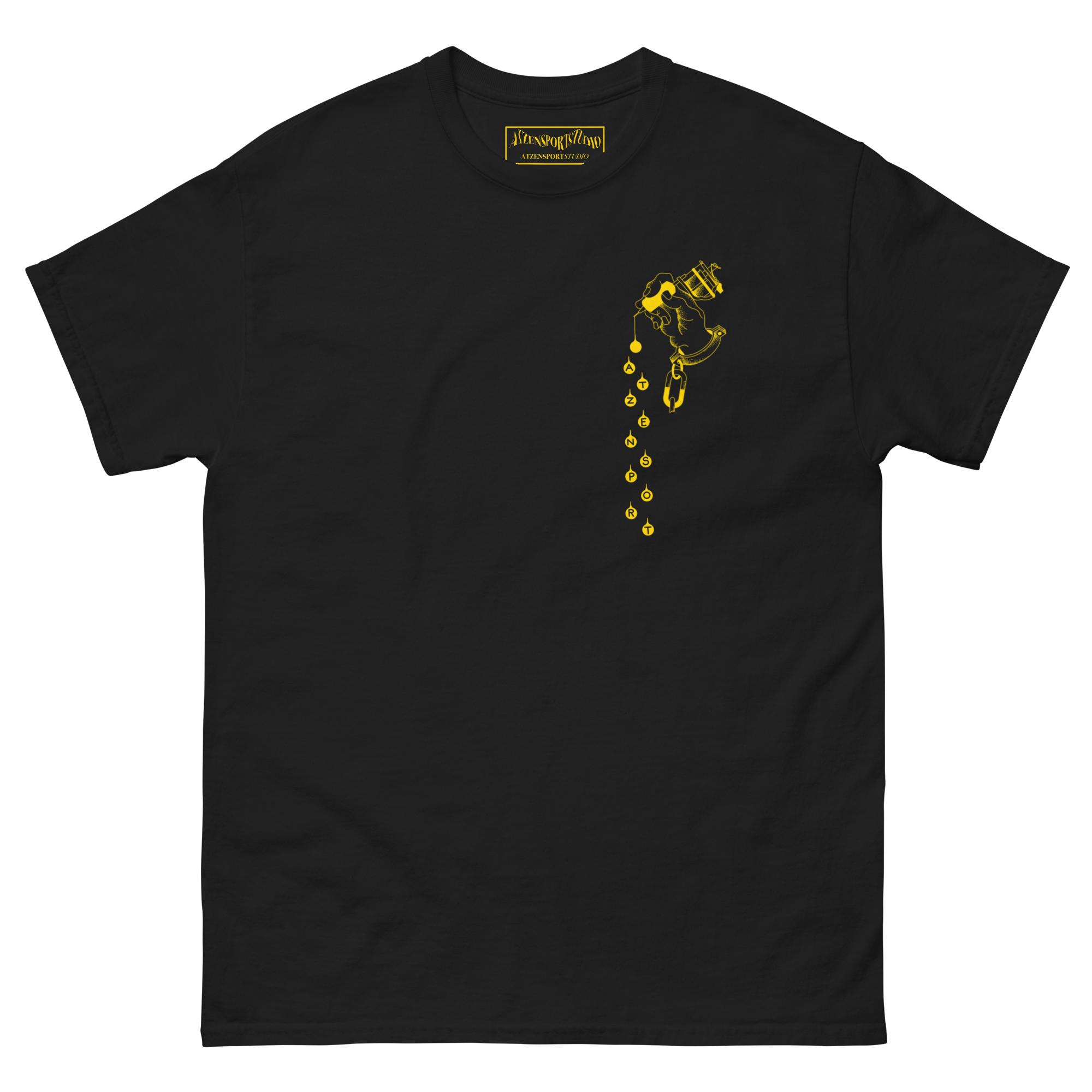 Schwarz Gelbes Graffiti T-Shirt